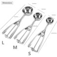 thumbnail image 2 of Ice Cream Scoop, 3Pcs Cookie Scoop Set, Stainless Steel Ice Cream Scooper with Trigger Release, Large/Medium/Small Cookie Scooper for Baking, Cookie Scoops for Baking Set of 3 with Cookie Dough Scoop, 2 of 8