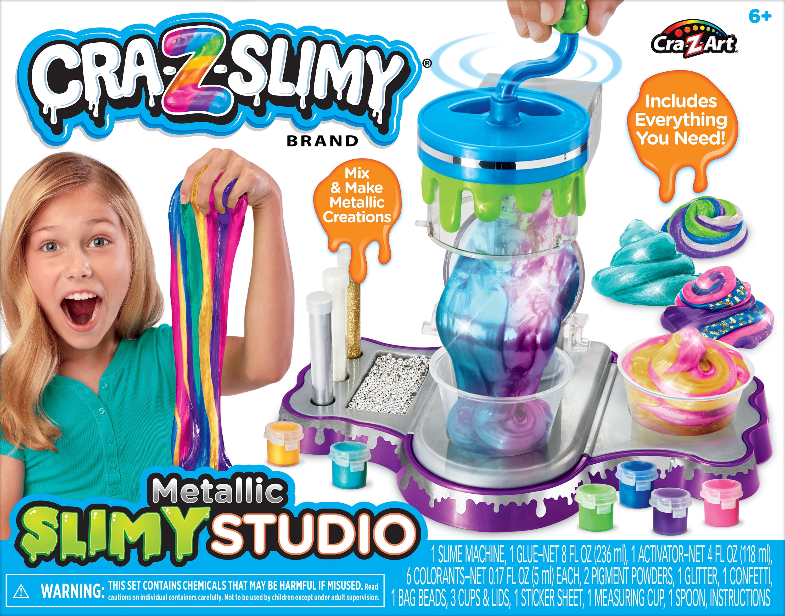 Cra-Z-Art Cra-Z-Slimy Multicolor Metallic Slime Studio, Slime