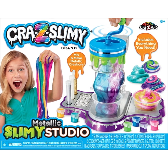 Cra-Z-Art Cra-Z-Slimy Multicolor Metallic Slime Studio, Slime Making Kit for Kids, Ages 6+. Great Gift for any occasion.