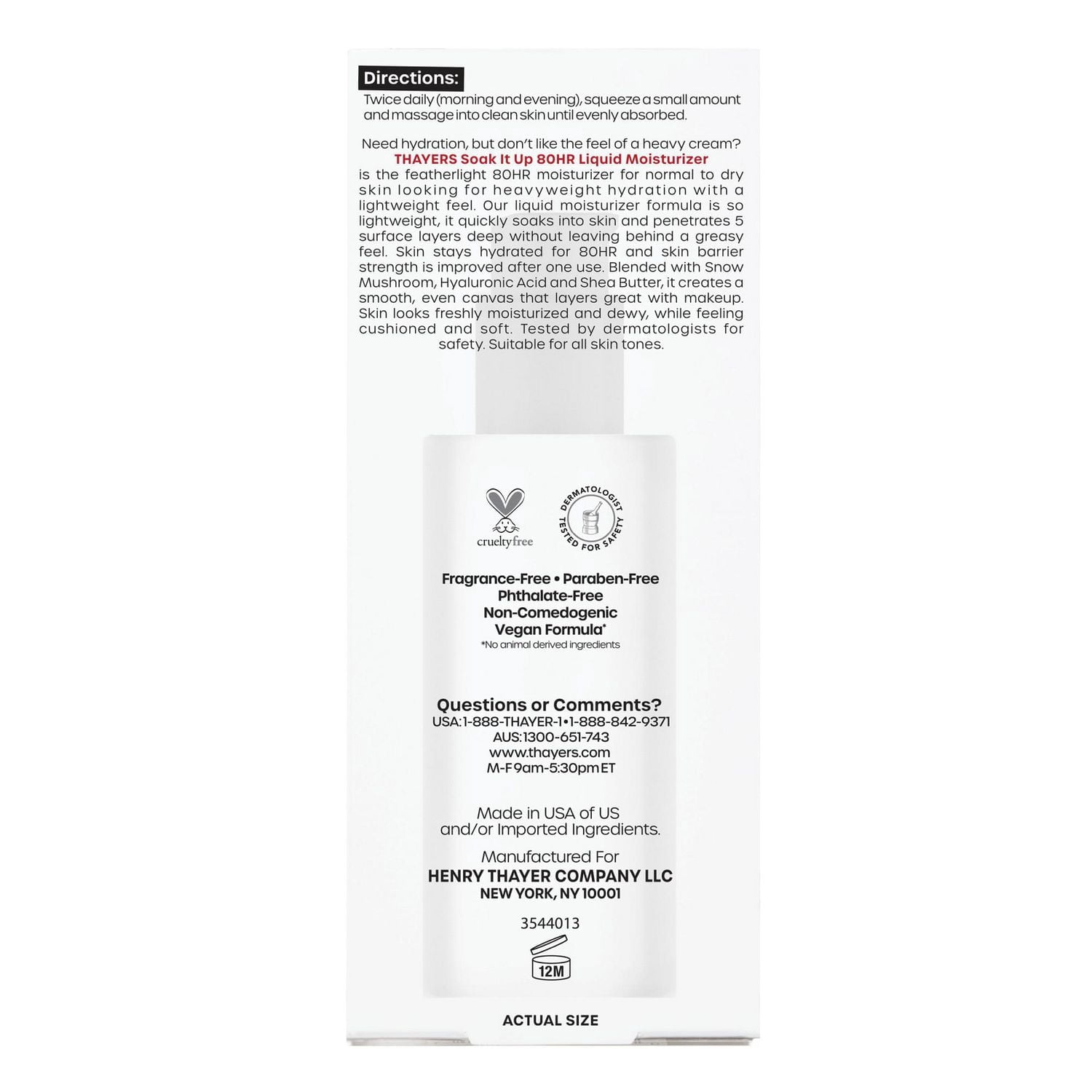 Soak It Up 80HR Créme hydratant pour le visage avec l'acide hyaluronique, pour les peaux normales à sèches