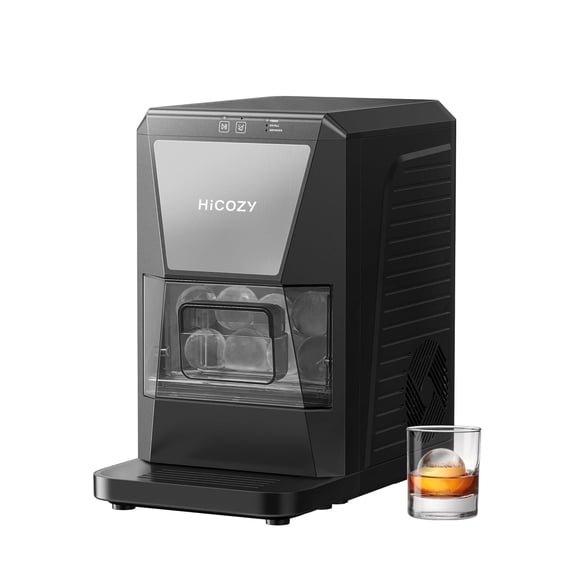 HiCOZY Machine à Glaçons, Machine à Glaçons en Boule Transparente de Comptoir, Machine à Glaçons en Sphère avec Technologie IcyGem, 2 Boules de Glace en 60 Min, 40 Pcs/jour, Machine à Glaçons Autonettoyante avec Pince à Glace pour Cocktails, Whisky et Bourbon