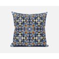 thumbnail image 2 of Amrita Sen CAPL532FSDS-ZP-18x18 Clover Leaf Floral Suede Zippered Pillow with Insert Blue Orange, 2 of 3