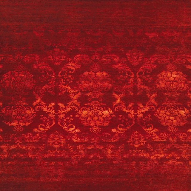 Ahgly Company Indoor Square Mid-Century Modern Red Oriental Area Rugs, 3' Square