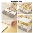 thumbnail image 4 of Boîte Organisatrice de Rangement en Tissu de Lin avec Poignée / Bac à Jouets et Couettes Pliable à Main pour la Maison / Contenant de Garde-Robe Portable Lavable pour Vêtements, Couvertures et Literie, 4 of 6