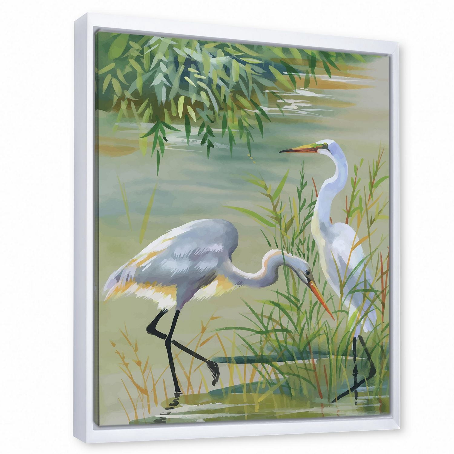 Designart Oiseaux Héron I ART MURAL À CADRE FLOTTÉ