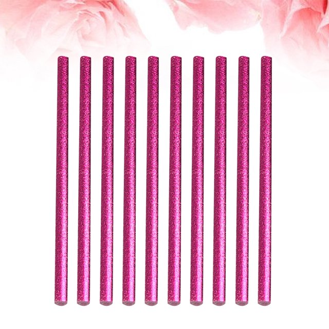 OULII 100Pcs Stick Glue Rosy Cylindrical for Crafters Handmade Crafts