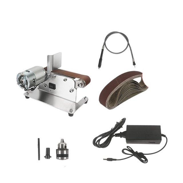 Electricity Belt Sander Mini Belt Grinding Machine DIY Sanding Grinding Polisher Machine Variable Speed Cutter Edges Sharpener ,Wide Use