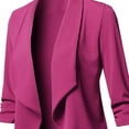 thumbnail image 4 of QIPOPIQ Blazer Léger pour Femmes à Manches Longues, Classique, Drapé, Ouvert à l'Avant (P-5TG) Liquidation, 4 of 6