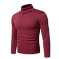 thumbnail image 2 of RKSTN T-Shirts à Manches Longues pour Hommes Col Roulé Hauts Unis Automne Hiver Doux Extensible Blouse de Base Hauts, 2 of 6