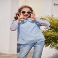 thumbnail image 3 of Pull-Over Blanc à Manches Longues pour Filles avec Manches à Volants Pois Suisses Haut Blouse Col Rond 5-12 Ans, 3 of 7