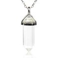 thumbnail image 1 of Angelstones Collier Pendentif Reiki Chakra Hexagonal à Pointe Pointue en Quartz Blanc 18 Pouces, 1 of 3