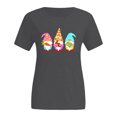 thumbnail image 3 of Économies d'Été FY24 Hauts de Pâques pour Femmes, PEZHADA Femmes Décontracté Grande Taille Imprimé Col Rond Manches Courtes T-Shirts de Pâques Chemisiers Hauts T-Shirt Graphique Hauts Gris TTTG, 3 of 5