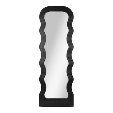 Mainstays miroir ondulée pleine longueur, fini noir, 20x58po. Miroir sur pied élégant avec cadre ondulé