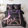 thumbnail image 1 of Ensemble de couette YST Golf 7 pièces, literie de sport pour enfants, rouge rose chaud violet, 1 of 4