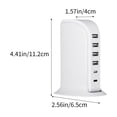 thumbnail image 3 of Wuztai 30W Fast Charger, Multi Interface USB Charger with 4 USB Ports 2 Type-C Ports, Desktop Stand Up Charging Station for Phones Tablets Multiple Devices, 3 of 6