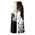 thumbnail image 4 of Pantalon Grand à Taille Élastique Mode Décontractée pour Femmes, Pantalon à Fleurs Colorées Imprimées avec Poches, Pantalon en Lin pour Femmes, Pantalon Habillé Décontracté pour Femmes, Pantalon Extensible Décontracté pour Femmes Grande Taille, 4 of 4