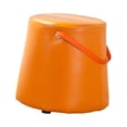 thumbnail image 1 of Abbracc Portable Round Ottoman Changing Shoes Stool Bench with Handle Space-Saving Solid Orange, 1 of 9