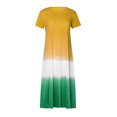 thumbnail image 3 of Fridja Womens Plus Size Daily Tie-dyed Color Block Loose V Neck Short Sleeve Dress, 3 of 7