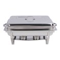 thumbnail image 1 of Plats à Chafing pour Buffet, Ensemble de Serveurs et Réchauffeurs en Acier Inoxydable avec Cadre Pliant, Réchauffeur de Nourriture pour Fêtes, Banquets et Événements, 1 of 7
