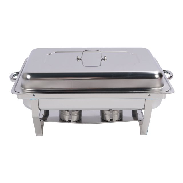 Plats à Chafing pour Buffet, Ensemble de Serveurs et Réchauffeurs en Acier Inoxydable avec Cadre Pliant, Réchauffeur de Nourriture pour Fêtes, Banquets et Événements