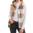thumbnail image 2 of Innerwin Waistcoat Zip Up Ladies Fleece Vest Work Sleeveless Lightweight Sherpa Jacket Khaki L, 2 of 6