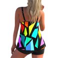 thumbnail image 3 of Wangsaura Maillot de Bain Femme + Short, Imprimé Géométrique/arc-en-Ciel/papillon, 3 of 8