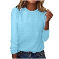 thumbnail image 1 of CEHVOM Blouse d'Été Décontractée à Manches Longues pour Femme, Col Rond, Hauts Unis, T-Shirt, Liquidation, 1 of 4