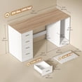 thumbnail image 3 of HOMCOM Computer Desk with 4 Reversible Drawers, 55" Office Desk, White, 3 of 10