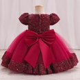 thumbnail image 4 of Robe Formelle pour Filles, Manches Bouffantes, Robe de Bal, Robe en Tulle, Robe de Princesse pour Filles 6-12 Mois, 4 of 6