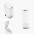 thumbnail image 5 of Simplehuman 40 Liter / 10.6 Gallon Slim Kitchen Step Trash Can With Secure Slide Lock, White Plastic, 5 of 5
