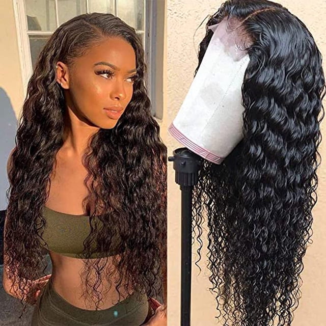 RKSTN Perruques en Cheveux Humains Lace Front Perruques en Cheveux Humains Ondulées Pré-Épilées Densité 150 % Remy Bouclées Perruques Sans Colle