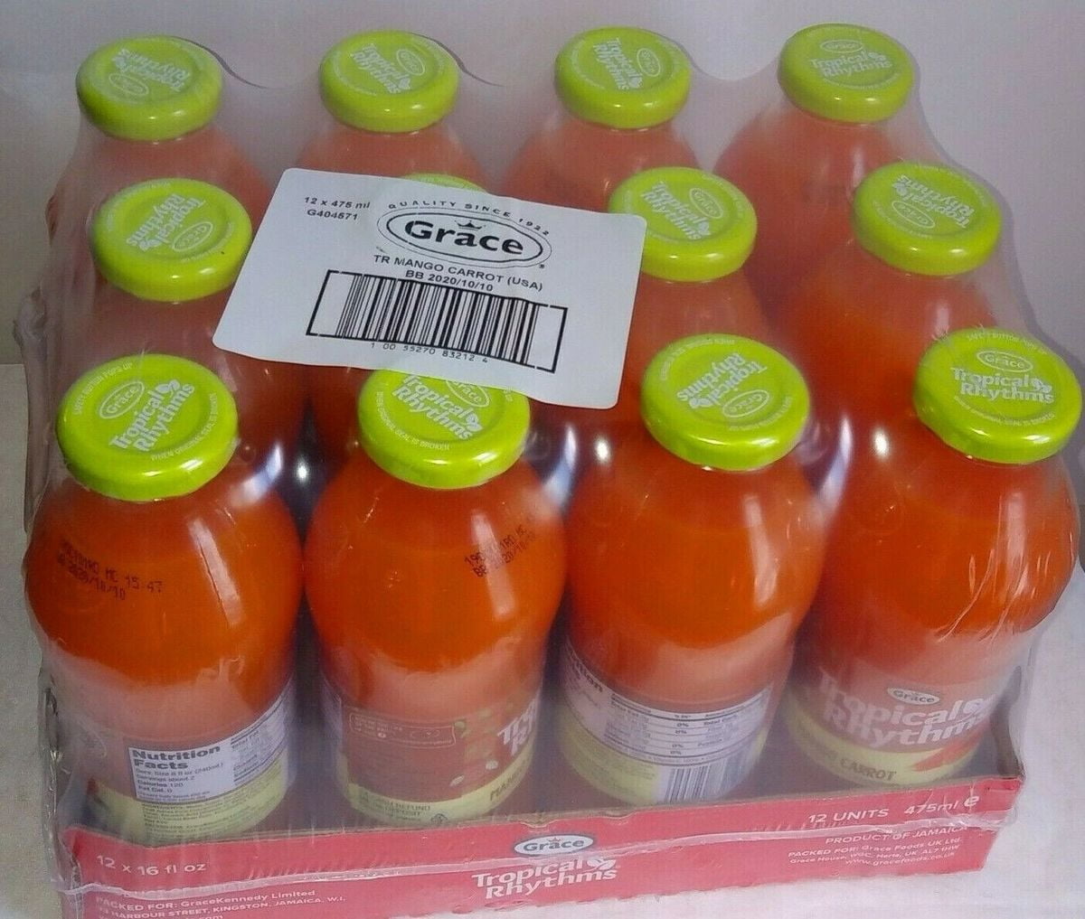 Boisson Mangue Carotte Grace, 473ml Bouteille