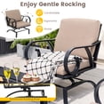 thumbnail image 3 of Gymax 5PCS Cushioned Patio Dining Set Heavy-Duty Rocking Chairs with 4-in-1 Fire Pit Table, 3 of 7