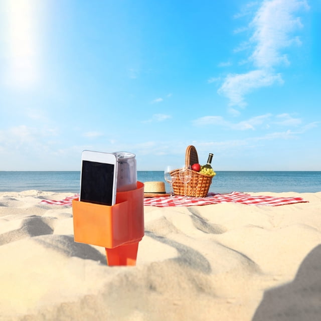 XZNGL Porte-Gobelet de Plage en Plastique Portable, Outil de Rangement de Plage, Rangement de Camping, Gobelet pour Collations et Boissons
