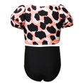 thumbnail image 4 of Girls Swimsuits Set Nylon Puff Sleeve Leopard Print Bathing Suit Kids Swimwear, 4 of 10