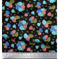 thumbnail image 3 of Soimoi polyester Crepe Fabric Leaves & Rose Floral Printed Fabric 1 Yard 52 Inch Wide, 3 of 3