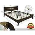 thumbnail image 5 of Acacia Aurora Bed Frame with Headboard Solid Wood Platform Bed, King Size Bed Frame, Unique Design Contemporary Signature Wood Bed Compatible with All Mattresses, Non-Slip and Noise-Free, Mocha, 5 of 5