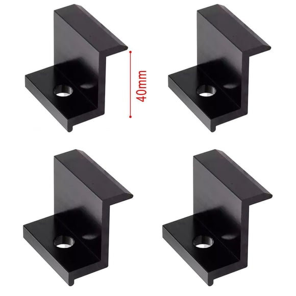 4 Pcs Pinces d'Extrémité de Support de Module PV en Alliage d'Aluminium, Accessoire de Fixation de Panneau Solaire, Support de Module Photovoltaïque, Pièces d'Alimentation Solaire