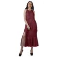 thumbnail image 1 of Moomaya Robe de Vacances pour Femmes en Rayonne, Col Licou, Sans Manches, Fente avant, Robe Imprimée, 1 of 4