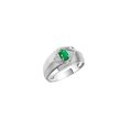 thumbnail image 3 of RYLOS Mens Rings Sterling Silver Ring 6X4MM Oval Shape Gemstone & Diamond Ring Emerald May Birthstone Rings For Man Silver Rings, Size 13, 3 of 7