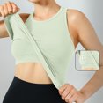 thumbnail image 4 of Ltctricy Women's Crop Tank Tops with Built in Bra Ribbed Knit Crew Neck Racerback Slim Sleeveless Workout Tops Athletic Yoga Shirts, 4 of 7