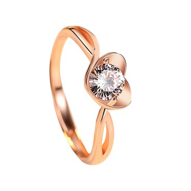 TopLLC Rings Women's Pure Cupronickel Heart Diamond Ring Holiday Essential Gift A Ring