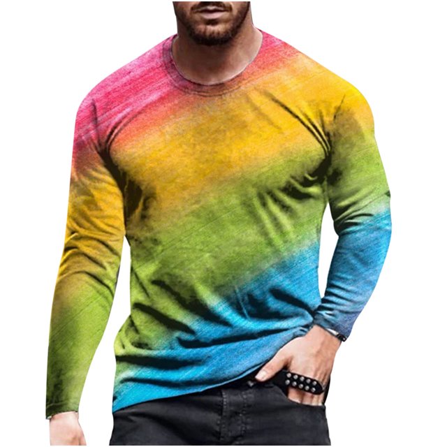 RKSTN Shirts Mens Manches Courtes Manches Longues Impression Pull Col Rond T Chemise Blouse Hawaïenne Shirts for Men