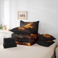thumbnail image 4 of Ensemble de Literie Note de Musique en Sac 7 Pcs, Ensemble de Literie Thème Musique Mode Pailleté Étoilé, Couette Imprimée Sequins Dorés Néon Romantiques (Pas Réels) avec Drap-Housse, Drap Plat, Taie d'Oreiller, Housses d'Oreiller, Grand, 4 of 5