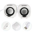 thumbnail image 3 of Beige USB Computer Speakers with Stereo Design and Wired Control for Laptops and Desktops, Plastic, 1 Pair, 3 of 8