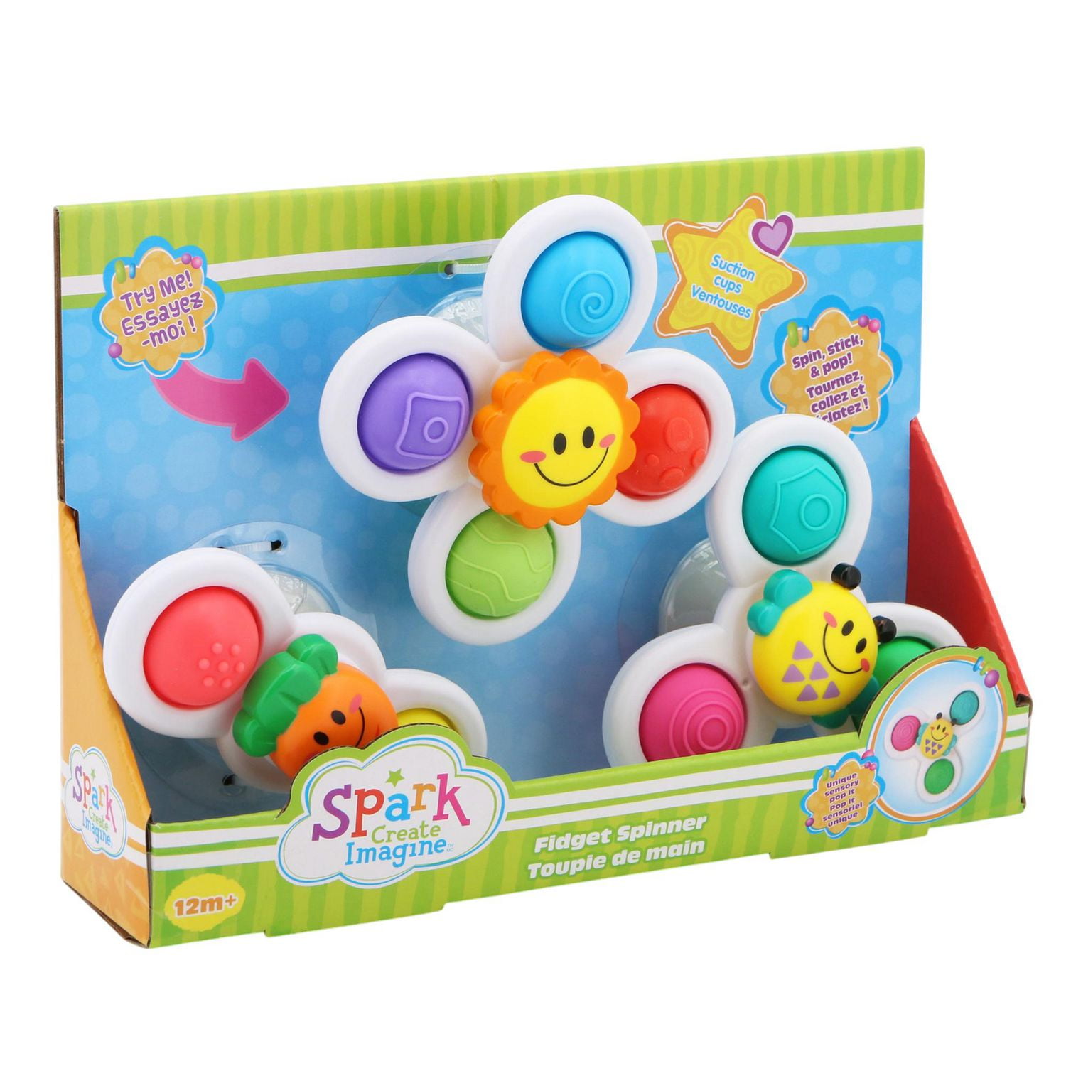 Spark Create Imagine Ensemble de Fidget Spinner pour Tout-Petits Jouets Sensoriels pour Jeu dans l'Eau Ou à Sec, 12 Mois +