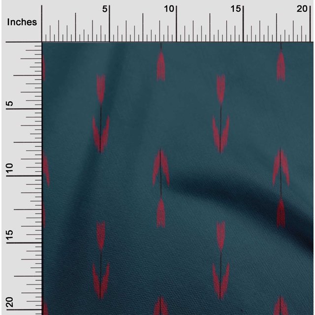oneOone Cotton Silk Fabric Arrow Ikat Printed Craft Fabric BTY 42 Inch Wide