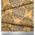 thumbnail image 2 of Soimoi Rayon Crepe Fabric Floral Mandala Print Fabric by the Yard 46 Inch Wide, 2 of 3