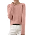 thumbnail image 2 of Timegard Chandails pour Femmes Col Rond Confortable Tricot Automne Hiver Décontracté Couleur Unie Manches Longues, 2 of 6