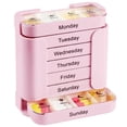 thumbnail image 1 of 7 Day Weekly Pill Organizer ABS PC Material 7 Stackable Compartments 4 Times a Day Morning Noon Evening Bedtime Medicine Storage Box, 1 of 5